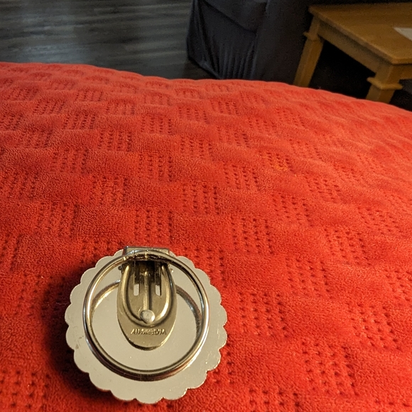 COPY - West Germany Silver Tone Filigree Scarf Clip. approximately 1.25 inches . - Picture 4 of 5